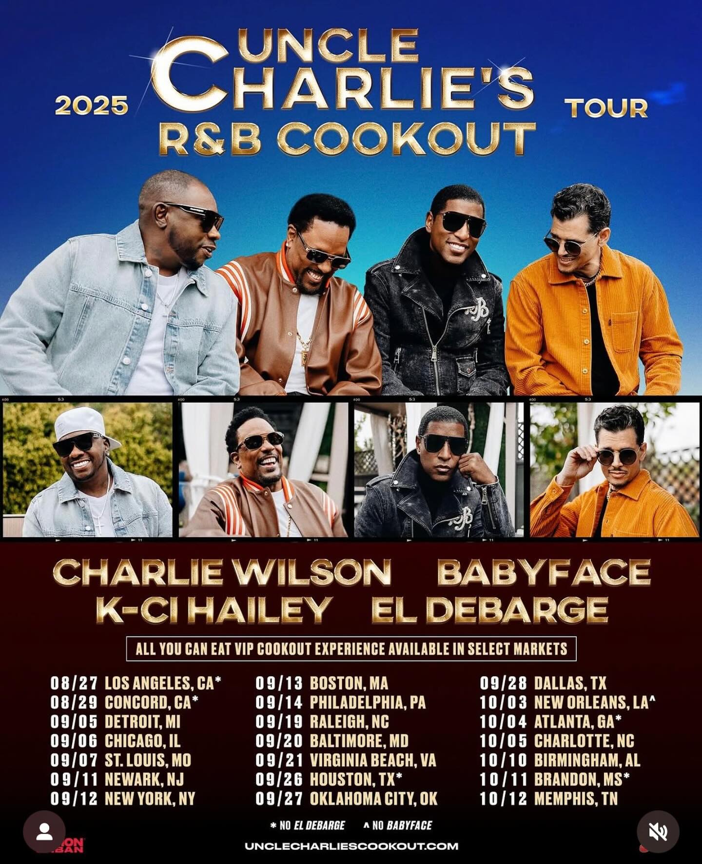 K-Ci Hailey Uncle Charlie’s R&B Cookout Tour Poster 2025